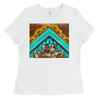 White western  sunflower turquise gemstone  tumbler Ladies Tee - BarkalooDesign