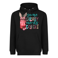 Black Some Bunny needs coffee Heavyweight Hoodie - Neo Western