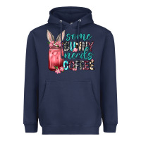 Navy Some Bunny needs coffee Heavyweight Hoodie - Neo Western