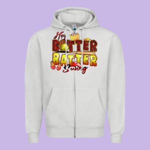 Hey Batter Batter Swing Softball Zipper Hoodie Designed By Zillion Design Studio