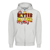 Dove Grey hey batter batter swing softball Zipper Hoodie - Zillion Design Studio