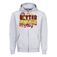 Heather Grey hey batter batter swing softball Zipper Hoodie - Zillion Design Studio