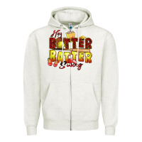 Oatmeal Heather hey batter batter swing softball Zipper Hoodie - Zillion Design Studio