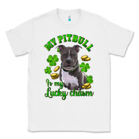 White St. Patrick's Day My Pitbull Is My Lucky Charm Classic Tee - RanaPortraitStore