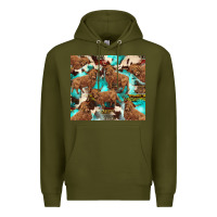 Army Green astec cowhide highlands cow Premium Hoodie - BarkalooDesign