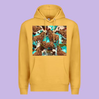 Astec Cowhide Highlands Cow Premium Hoodie Designed By Barkaloodesign