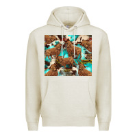 Oatmeal Heather astec cowhide highlands cow Premium Hoodie - BarkalooDesign