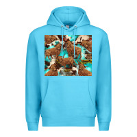 Ocean Blue astec cowhide highlands cow Premium Hoodie - BarkalooDesign