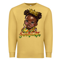 Antique Gold juneteenth black girl Premium Sweatshirt - HRA Design Shop