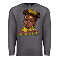 Charcoal Heather juneteenth black girl Premium Sweatshirt - HRA Design Shop