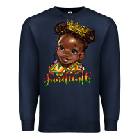 Navy juneteenth black girl Premium Sweatshirt - HRA Design Shop