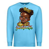 Ocean Blue juneteenth black girl Premium Sweatshirt - HRA Design Shop
