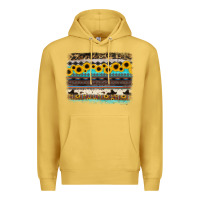 Antique Gold sunflower aztec serape cowhide background Premium Hoodie - RanaPortraitStore