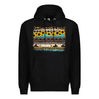 Black sunflower aztec serape cowhide background Premium Hoodie - RanaPortraitStore