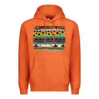 Carrot sunflower aztec serape cowhide background Premium Hoodie - RanaPortraitStore
