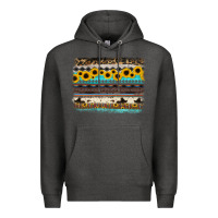 Charcoal Heather sunflower aztec serape cowhide background Premium Hoodie - RanaPortraitStore