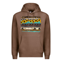Chestnut sunflower aztec serape cowhide background Premium Hoodie - RanaPortraitStore