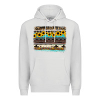 Dove Grey sunflower aztec serape cowhide background Premium Hoodie - RanaPortraitStore