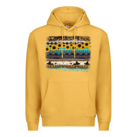 Mustard sunflower aztec serape cowhide background Premium Hoodie - RanaPortraitStore