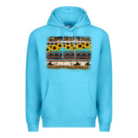 Ocean Blue sunflower aztec serape cowhide background Premium Hoodie - RanaPortraitStore