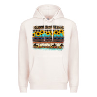 Pale Pink sunflower aztec serape cowhide background Premium Hoodie - RanaPortraitStore