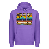Purple sunflower aztec serape cowhide background Premium Hoodie - RanaPortraitStore