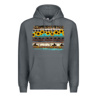 Rock sunflower aztec serape cowhide background Premium Hoodie - RanaPortraitStore