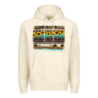 Sandshell sunflower aztec serape cowhide background Premium Hoodie - RanaPortraitStore