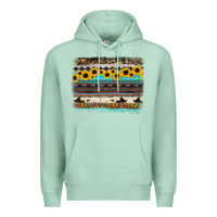Seafoam sunflower aztec serape cowhide background Premium Hoodie - RanaPortraitStore
