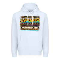 White sunflower aztec serape cowhide background Premium Hoodie - RanaPortraitStore