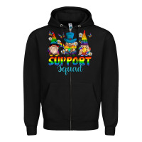 Black support squad pride gnomies Zipper Hoodie - texasbilliewilder