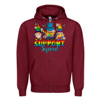 Burgundy support squad pride gnomies Zipper Hoodie - texasbilliewilder