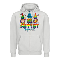Dove Grey support squad pride gnomies Zipper Hoodie - texasbilliewilder