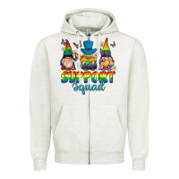 Oatmeal Heather support squad pride gnomies Zipper Hoodie - texasbilliewilder