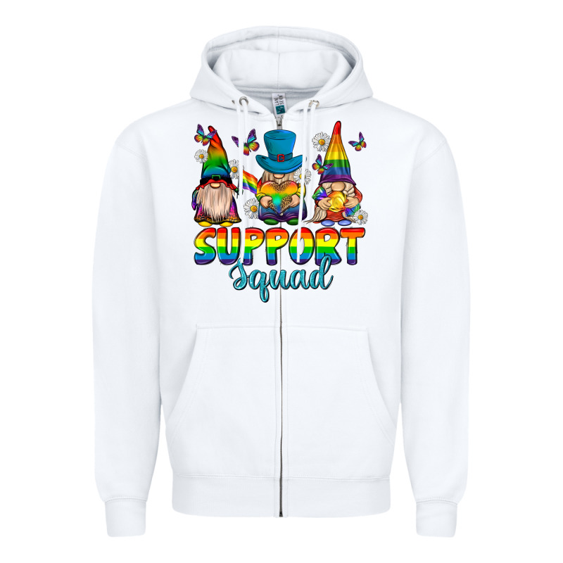 Support Squad Pride Gnomies Zipper Hoodie by texasbilliewilder | Teevron