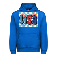 Cobalt usa retro Urban Hoodie - MaliasSmallBusiness