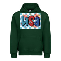 Forest Green usa retro Urban Hoodie - MaliasSmallBusiness