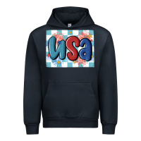 Navy usa retro Urban Hoodie - MaliasSmallBusiness