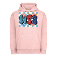 Pigment Salmon usa retro Urban Hoodie - MaliasSmallBusiness
