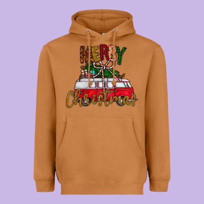 Merry Christmas Heavyweight Hoodie Designed By Cowhidedigitalart