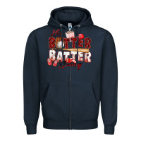 Navy hey batter batter swing baseball Zipper Hoodie - Zillion Design Studio