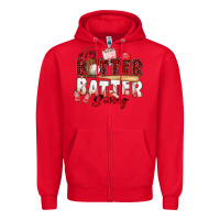 Red hey batter batter swing baseball Zipper Hoodie - Zillion Design Studio