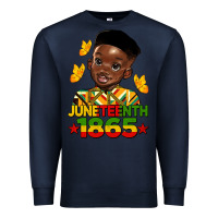 Navy juneteenth 1865 black boy Premium Sweatshirt - HRA Design Shop