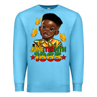 Ocean Blue juneteenth 1865 black boy Premium Sweatshirt - HRA Design Shop