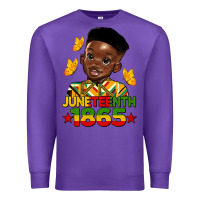 Purple juneteenth 1865 black boy Premium Sweatshirt - HRA Design Shop