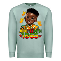 Seafoam juneteenth 1865 black boy Premium Sweatshirt - HRA Design Shop