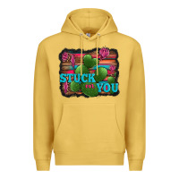 Antique Gold stuck on you heart cactus serape leopard background Premium Hoodie - Jasminsmagicworld