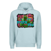 Blue Mist stuck on you heart cactus serape leopard background Premium Hoodie - Jasminsmagicworld