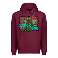 Burgundy stuck on you heart cactus serape leopard background Premium Hoodie - Jasminsmagicworld