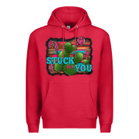 Cardinal stuck on you heart cactus serape leopard background Premium Hoodie - Jasminsmagicworld